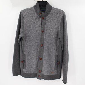 Ted Baker Cardigan mens 3 cotton wool‎ blend Button Gray Pockets Golf casual